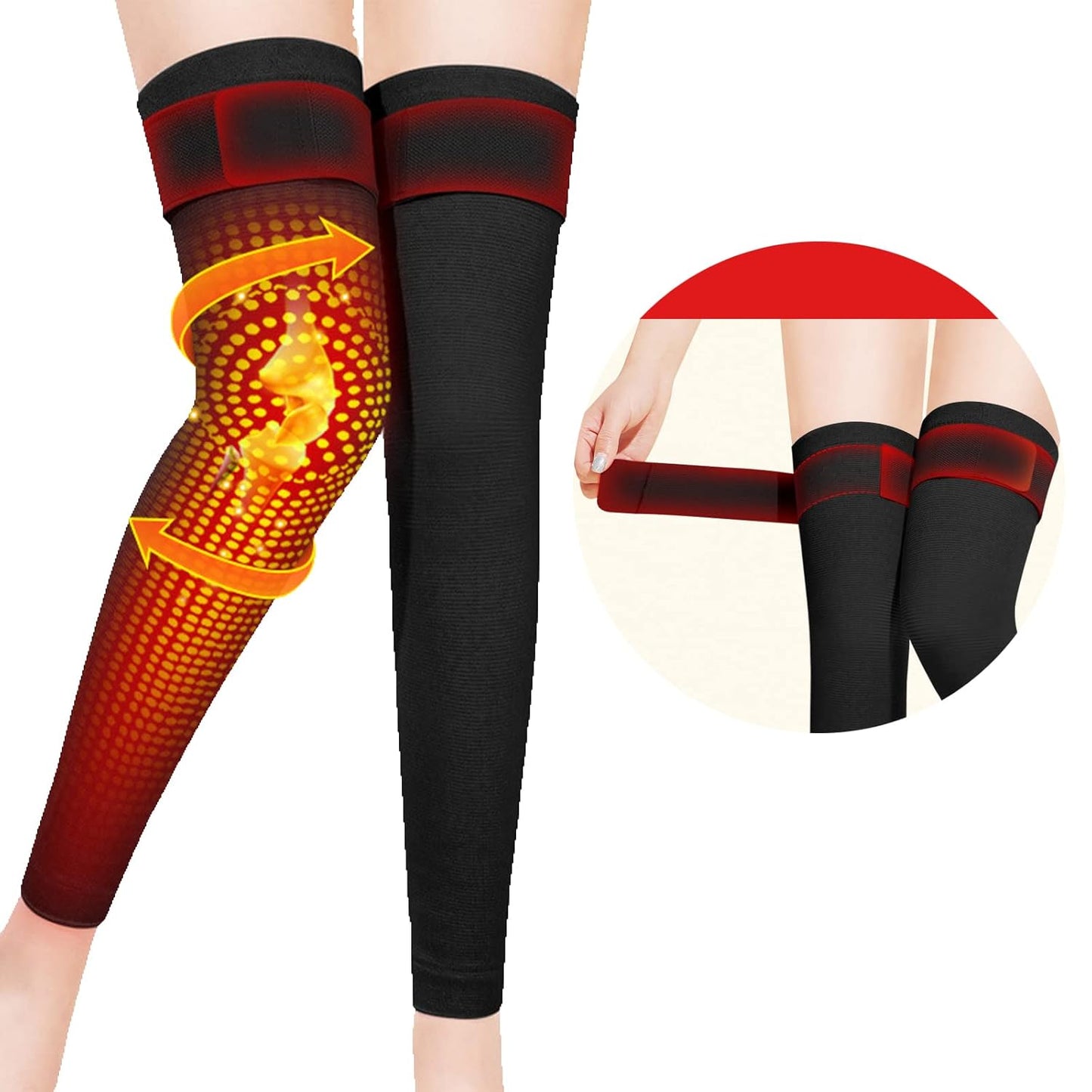 🔥 2 Pcs Premium Winter Full Wool Knee Warmers – With Adjustable Belt for Pain Relief- Free Delivery